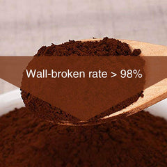 Spoonful of Yuanziyuanfang Red Reishi Spore Powder ready for a shake.