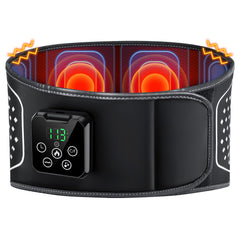 YUHUO lower back massager wrap on the waist for portable heat relief.