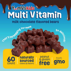 YUM-V'S Kids chocolate bears melt-in-mouth texture ideal for easy daily intake