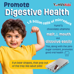 YUM-V'S chocolate bears dosage for daily kid-friendly use.