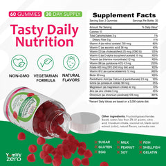 YUM-V'S ingredients label shows chromium-thiamine-magnesium for daily support.