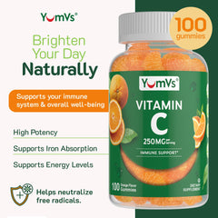 YumVs Vitamin C Gummies label emphasizes Kosher and Halal certifications