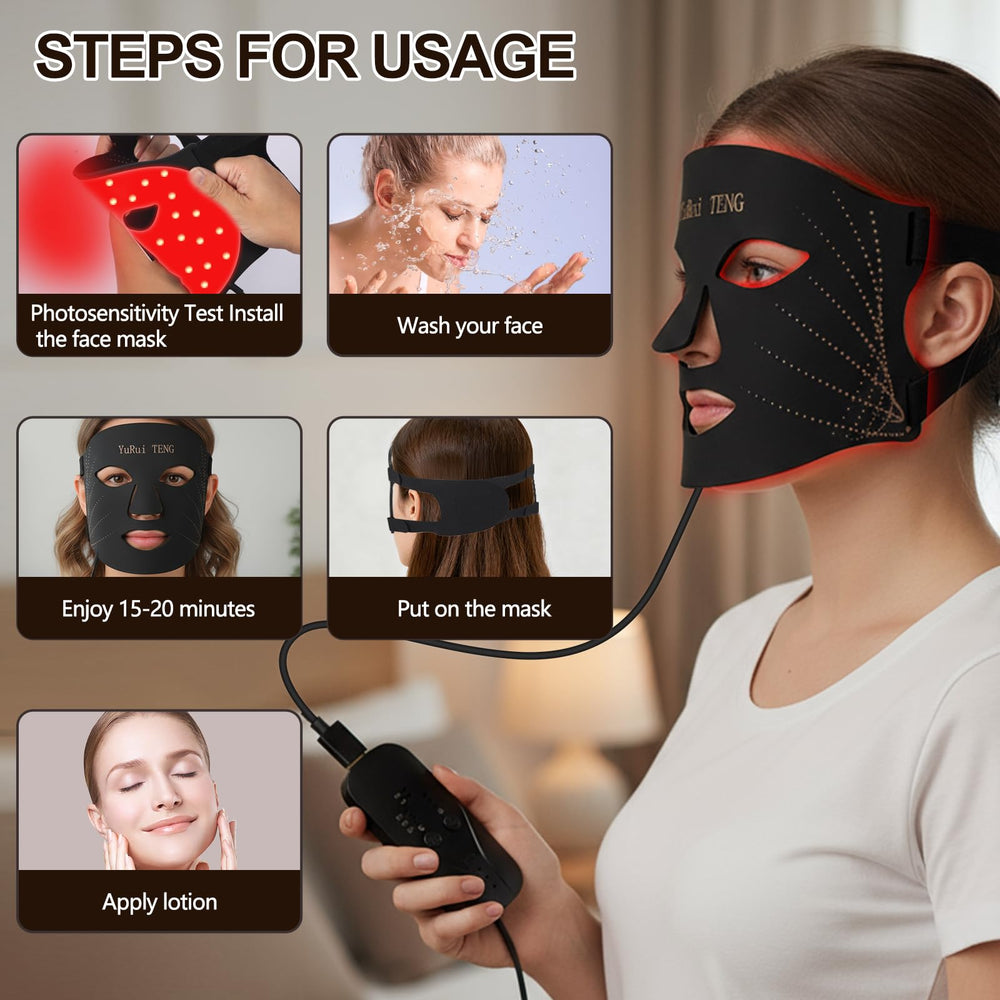 Foldable and portable mask for home or travel routines