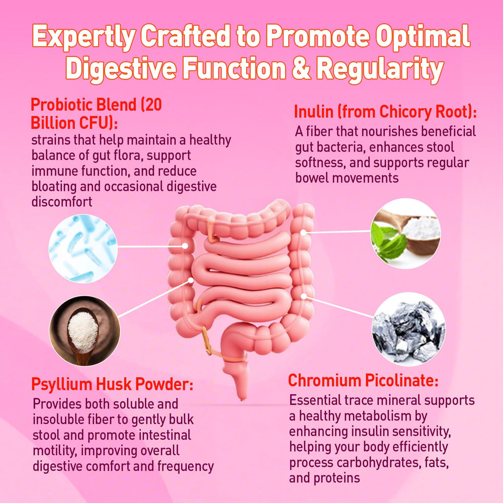 Yutiny fiber gummies provide 7g fiber per serving to support regularity.