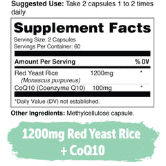 Yuve monacolin K CoQ10 label close-up signals quality