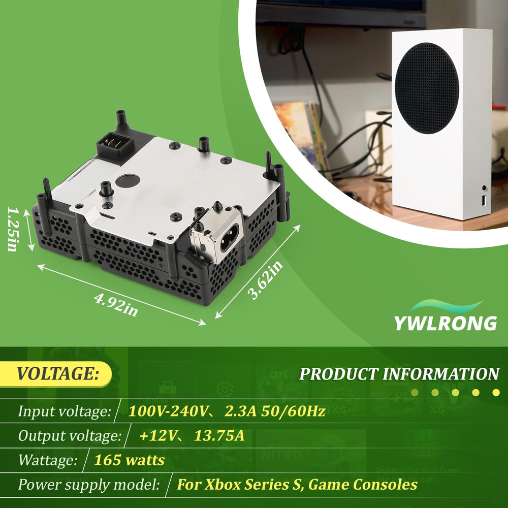 YWLRONG Xbox Series S internal PSU assembly, compact design and fit.