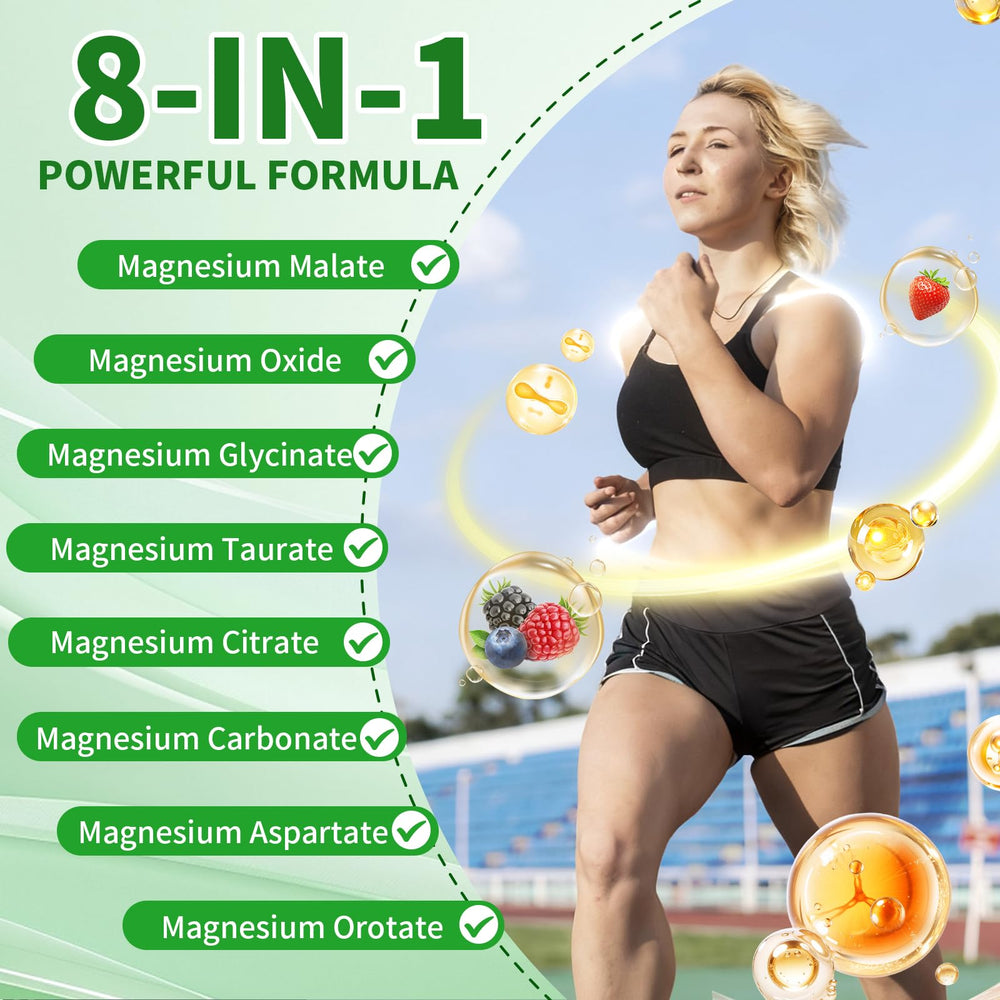 YXSW Magnesium Complex Gummies ingredients label confirms vegan, non-GMO formula