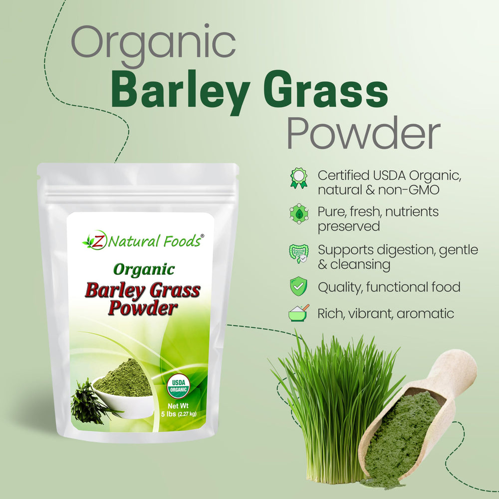 Z Natural Foods Barley Grass Powder scoop-dispense for easy daily use