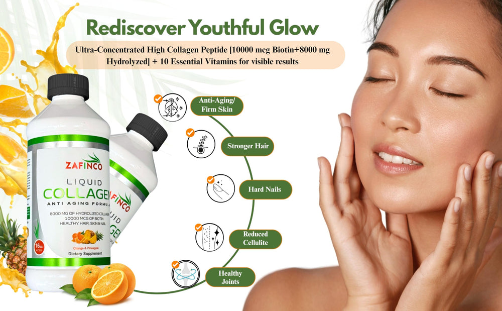 ZAFiNCO USA-made liquid collagen bottle signaling premium quality.