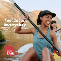 Zahler BioDophilus25 capsules beside a glass of water for convenient daily use