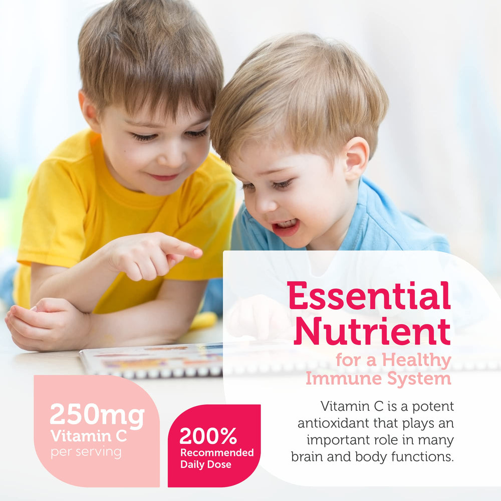 Zahler Junior C chewables kids enjoying flavor with less sugar