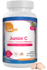 Zahler Junior C orange chewable bottle for kids, supports daily immune health