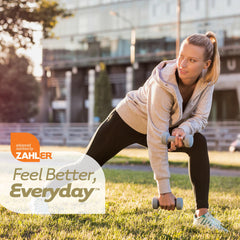 Zahler Omega 3 label shows non-GMO and allergen-free status.