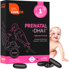Zahler Prenatal DHA bottle with softgels for easy daily support