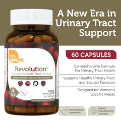 Close-up of Zahler Revolution D-Mannose and Cranberry ingredients supporting urinary health.