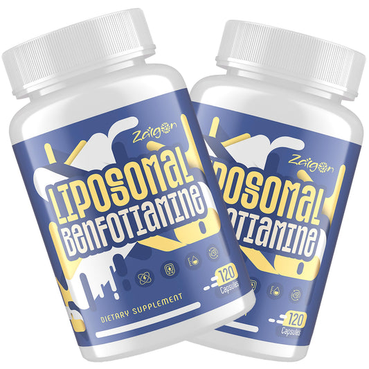 Zaigon Benfotiamine 600mg bottle front highlights energy support potential