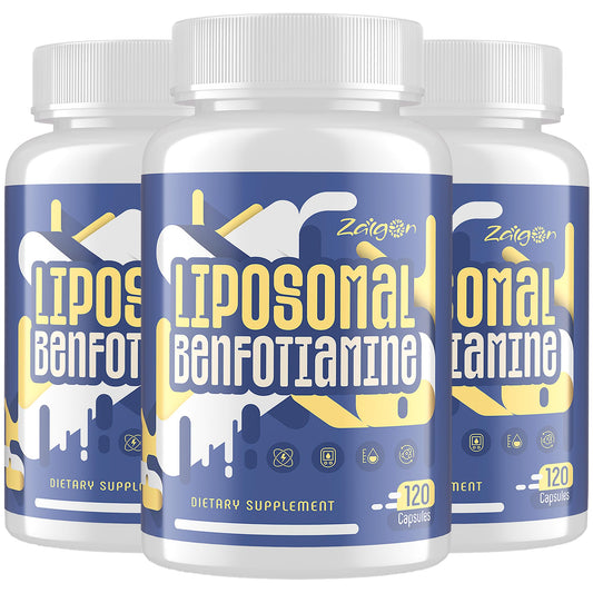 Zaigon Benfotiamine capsules in bottle for convenient daily energy support.