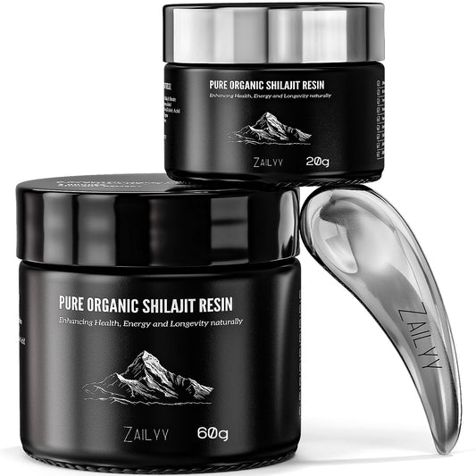 ZAILYY Pure Himalayan Shilajit resin bottle for daily energy and vitality.