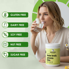 Zammex beef bone broth protein powder creates creamy foam after shake