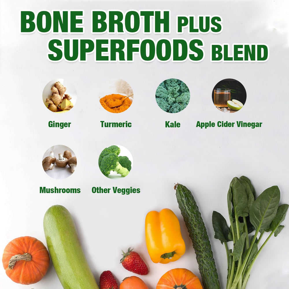 Zammex ingredients with kale and mushrooms for a nutrient-rich broth