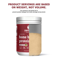 Grass-fed beef bone broth signals clean sourcing and natural taste.