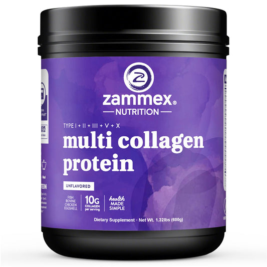Zammex Multi Collagen bottle for convenient daily collagen intake.