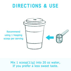 Zammex vanilla powder on countertop suggests versatile uses in drinks.