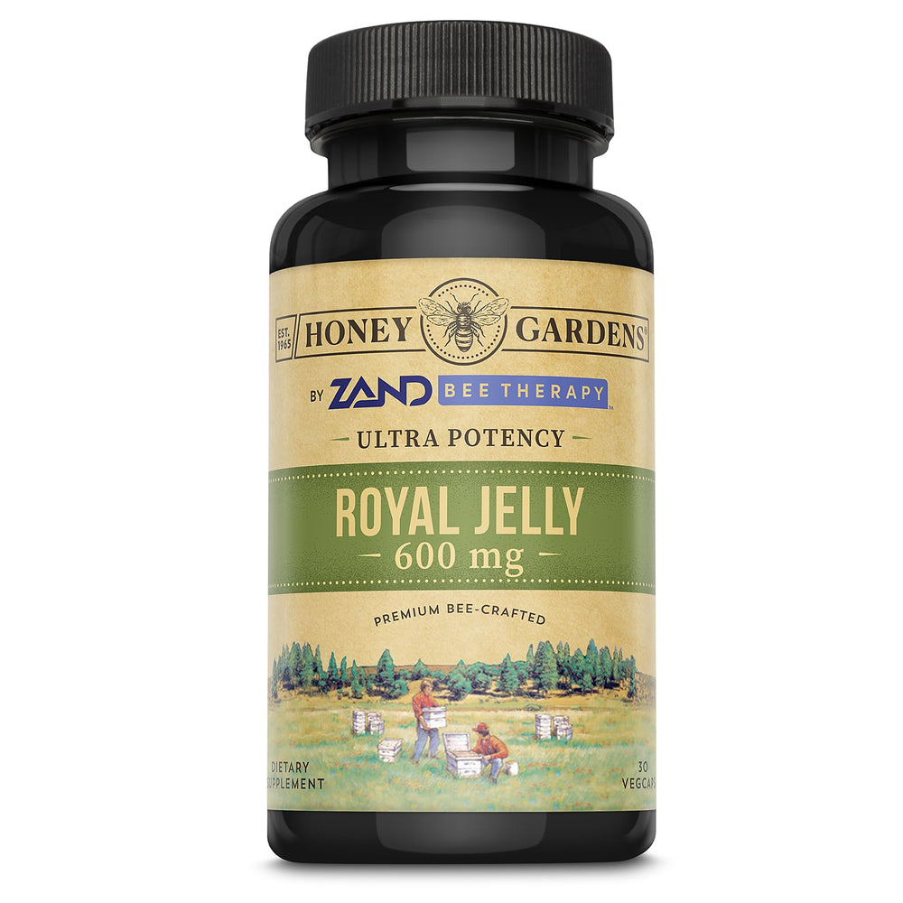 ZAND Bee Therapy Royal Jelly 600 mg bottle with premium capsules for daily wellness