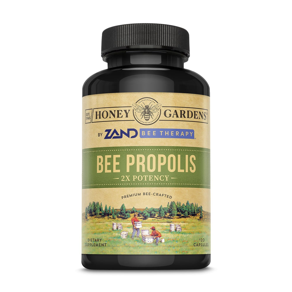 ZAND Honey Gardens Bee Propolis cap packaging supports daily wellness.