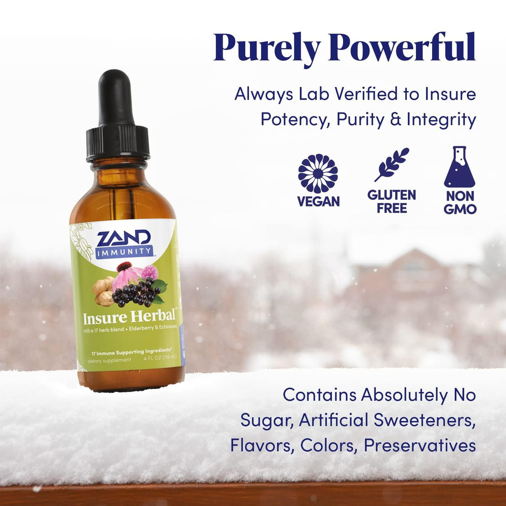 Close-up of elderberry and peppermint visuals from ZAND Insure blend