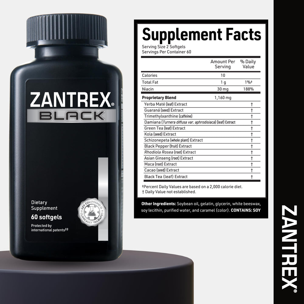 Zantrex Black 120-count softgels offer convenient daily support.