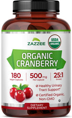 Zazzee Cranberry 25x Extract bottle close-up highlighting potency and value