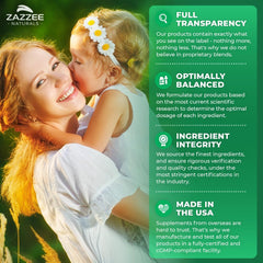 Zazzee Myo-Inositol powder label highlighting vegan and kosher certification.