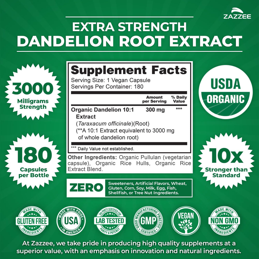 Zazzee Organic certification label confirms USDA Organic status.