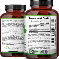 In-use scene with Zazzee Pine Bark Extract suggesting simple daily routine