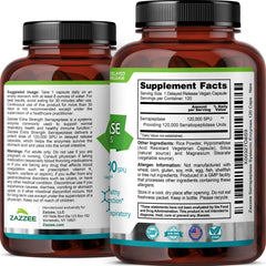 Zazzee Serrapeptase capsule pour demonstrating easy daily intake.