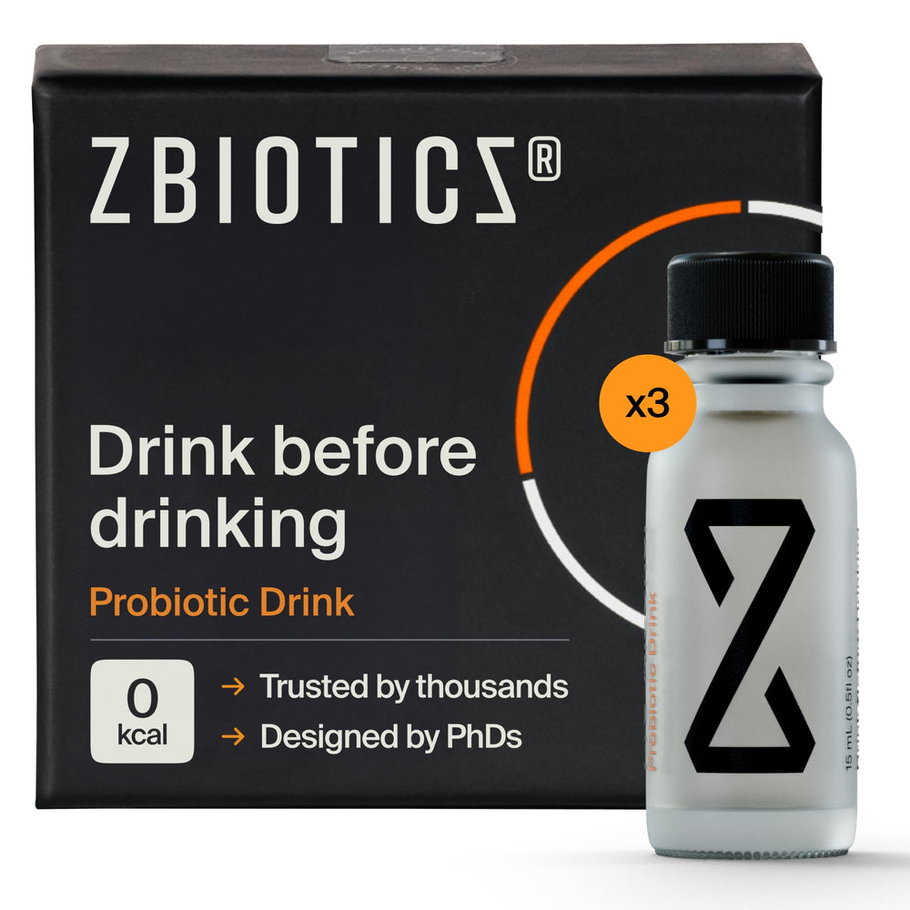 ZBiotics bottle pour for pre-drinking routine and better mornings.