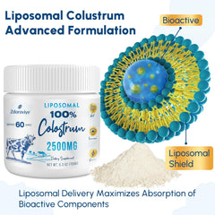 Pouring Zdoroviye liposomal bovine colostrum powder into a glass for mixing.