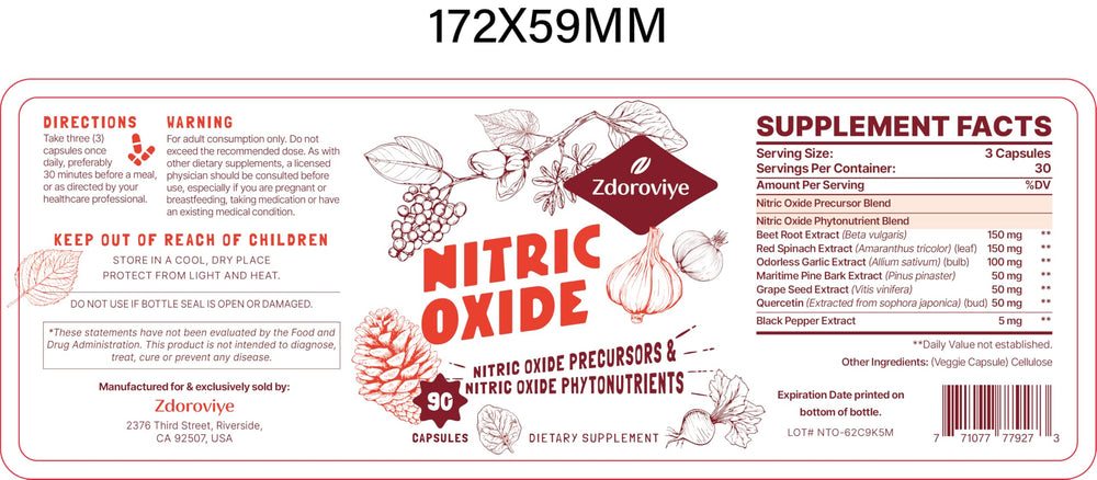 Product shot of Zdoroviye Nitric Oxide bottle for gym routines