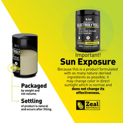 Zeal Electrolyte glass with dissolved powder demonstrates flavor during activity