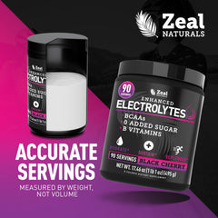 Packaging of Zeal Electrolyte Powder—90 servings and quality-focused design