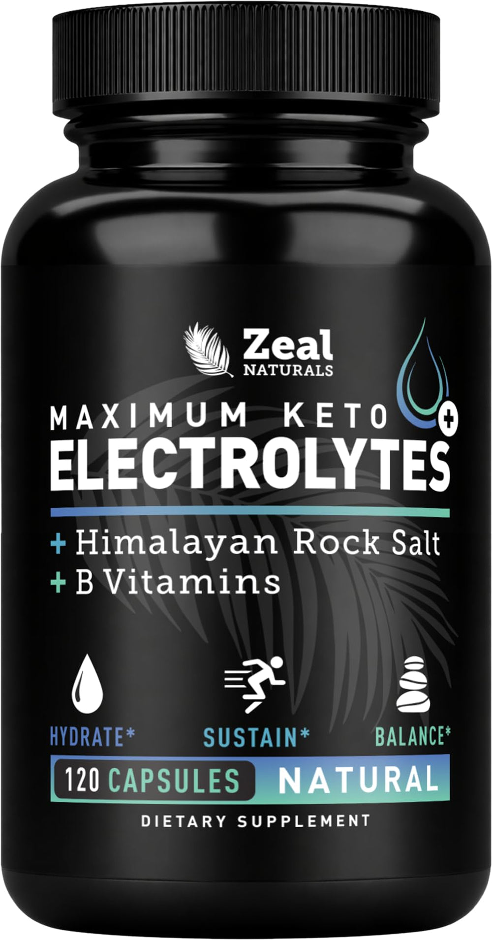 Zeal Keto Electrolyte Capsules bottle for steady workout hydration.