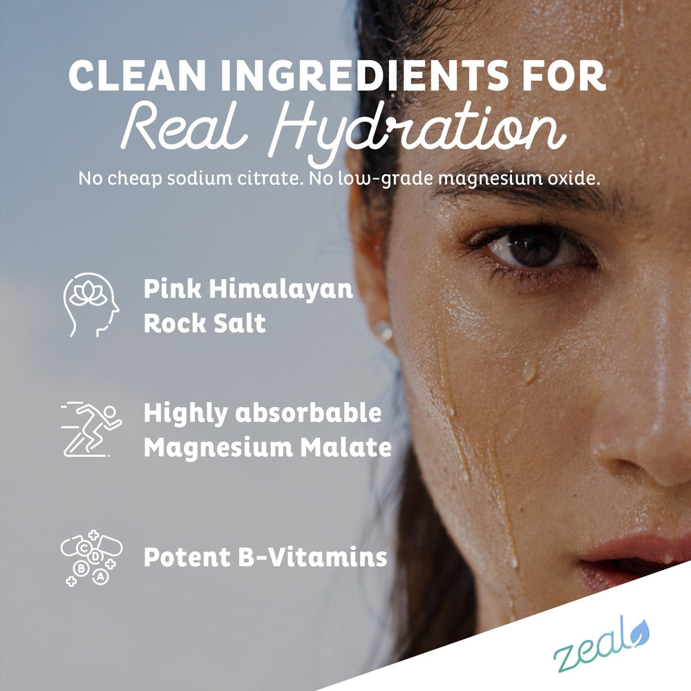 Closeup of Zeal Keto Electrolyte Capsules highlighting premium ingredients.