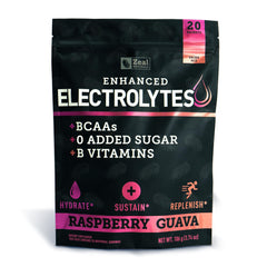 Zeal Naturals Raspberry Guava stick pack front view for on-the-go hydration.