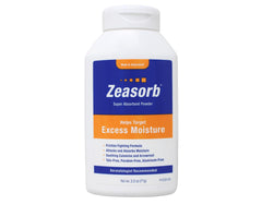 Zeasorb packaging shows convenient six-pack for on-the-go moisture control.