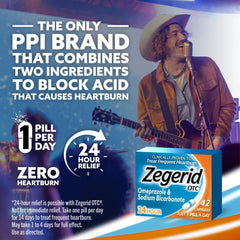 Close-up of Zegerid OTC tablets showing dual-ingredient formula for effective relief