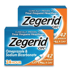 Zegerid OTC bottle and packaging ready for daily heartburn relief