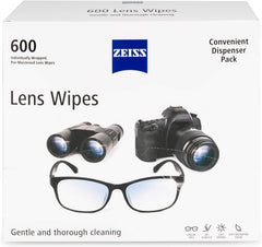 ZEISS pre-moistened lens wipes in a resealable pack for easy on-the-go cleaning.