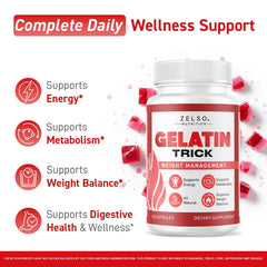 ZELSO Gelatin Trick capsules ready for easy daily use