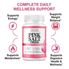 ZELSO Pink Salt Trick label highlighting USA-made, clean-label quality.